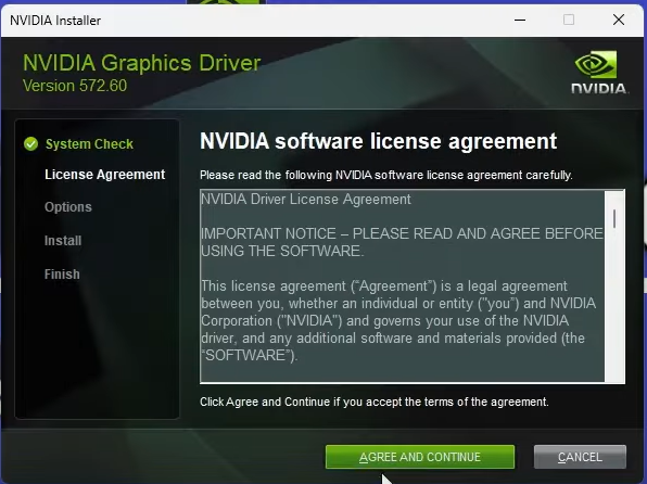 تثبيت تعريف Nvidia القديم بعد حذفه باستخدام DDU.